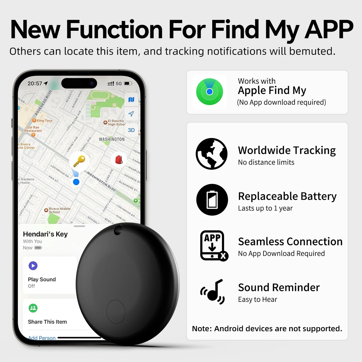 Find My GPS Mini Portable Tracking Mobile Tracking Anti Loss Smart Device Location Alarm Reminder Find Pet Key Wallet Tracker