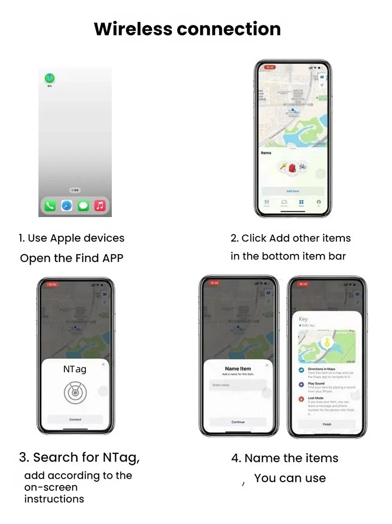 Smart Bluetooth GPS Tracker Tag Compatible with Apple Find My App for Pet Luggage Earbud Finder Wireless Tracking Device