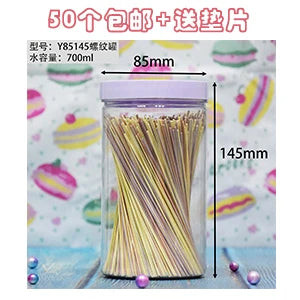 Wholesale 50pcs Empty PET Jars Clear Cosmetic Container Sael Food Jar With Macaron Color Lid Face Cream Sample Pot Container