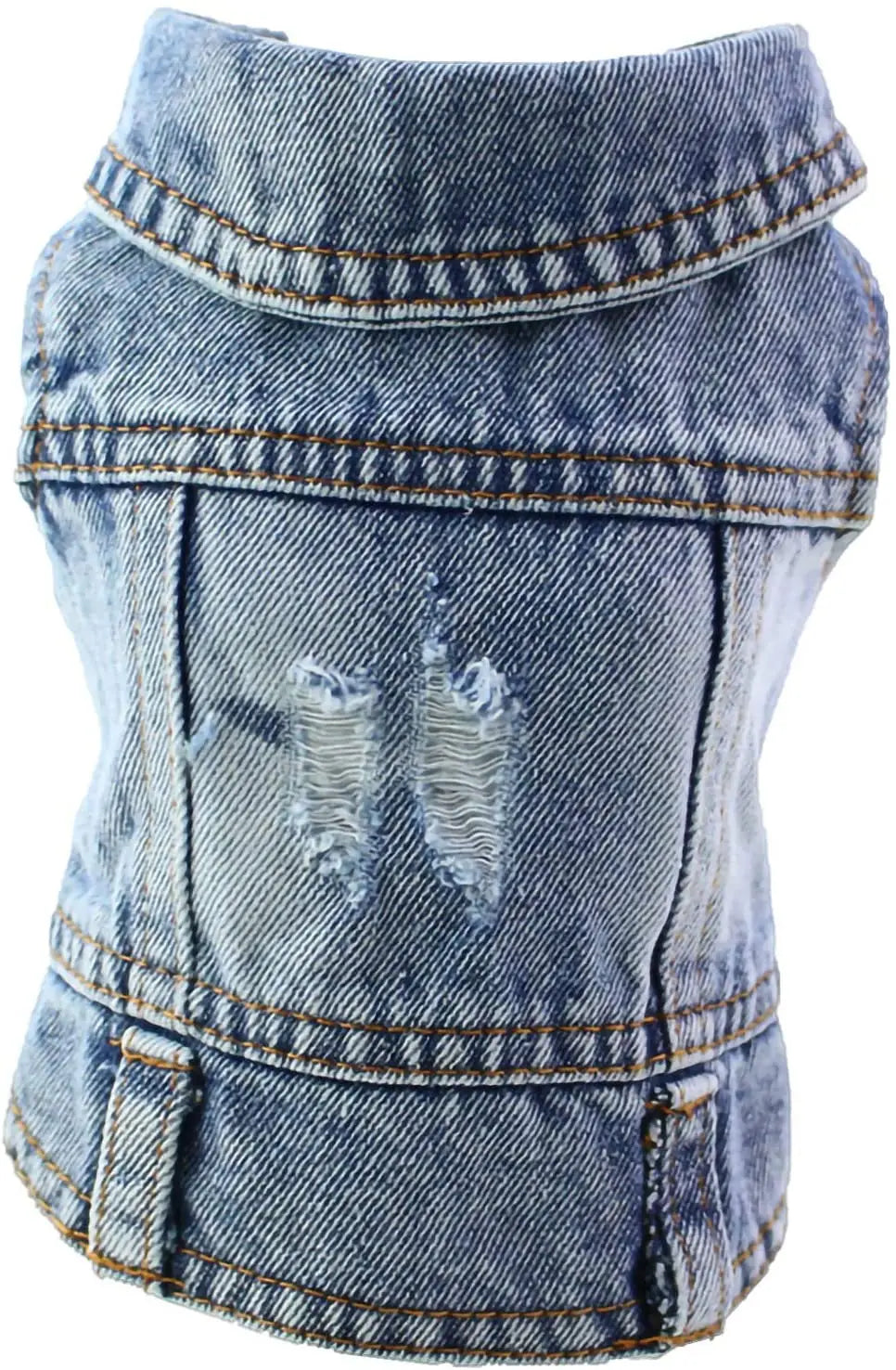 Pet Clothes for Small Medium Dogs Cool Dog Denim Jacket Puppy Sleeveless Dark Washed Jeans Costume Spring Lapel Pet Coat