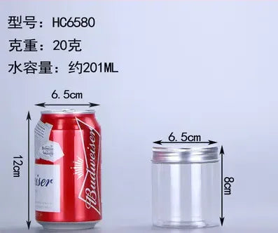 Wholesale 10/30/50pcs Empty Plastic Clear Cosmetic Jars PET Food Jar Makeup Container With Silver aluminum lid Seal Food Cans
