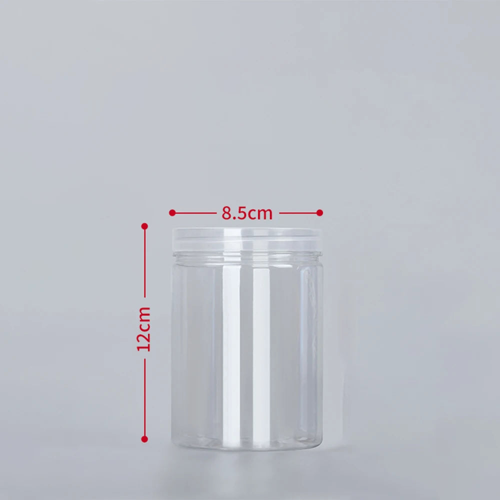10pcs 500ml 1000ml Plastic Food Jar with Lid PET Seal Pot Empty Food Canister Storage Container Travel