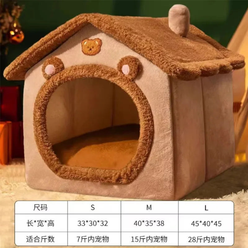 NEW Four seasons cat nest in winter warm closed dog house seat cushion removable dog bed creative soft winter warm cat nest
