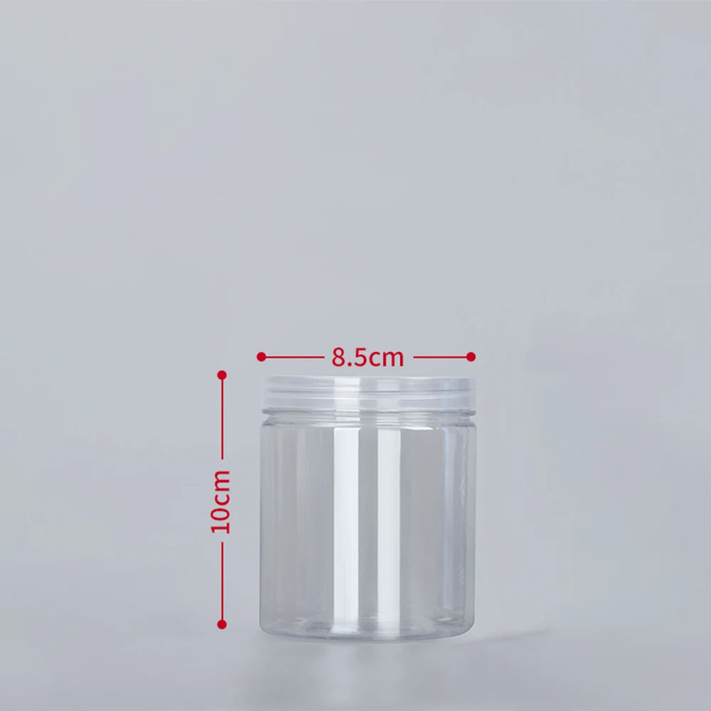 10pcs 500ml 1000ml Plastic Food Jar with Lid PET Seal Pot Empty Food Canister Storage Container Travel