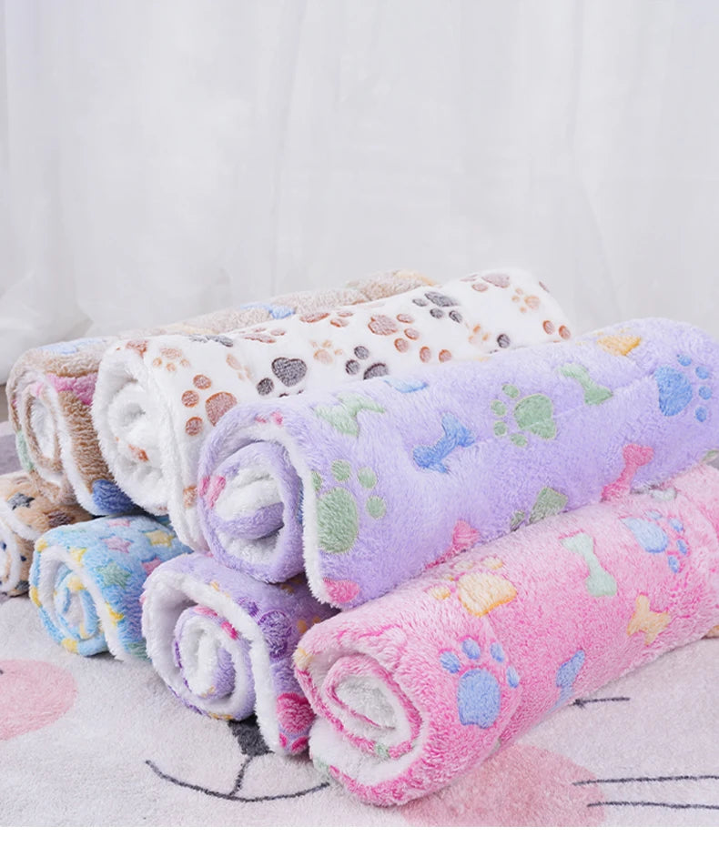 Dogs Bed Flannel Thickened Blanket Cushion Washable Dog Puppy Bed Accessories Medium Pet Large Basket Small Mat Warm Sofa Kennel