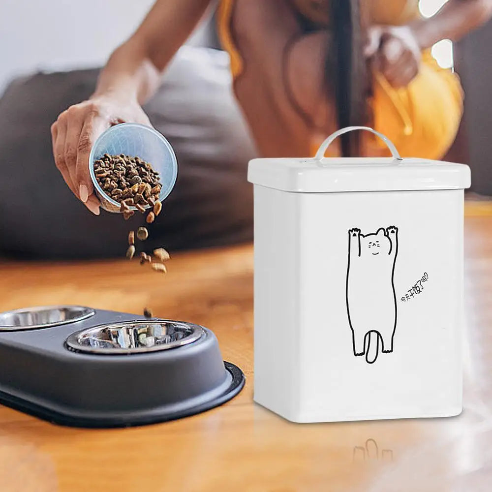 Dog Food Storage Container 5L Waterproof Snack Storage Bin With Lid And Spoon Food Grade Kitchen Storage Accessories With Handle