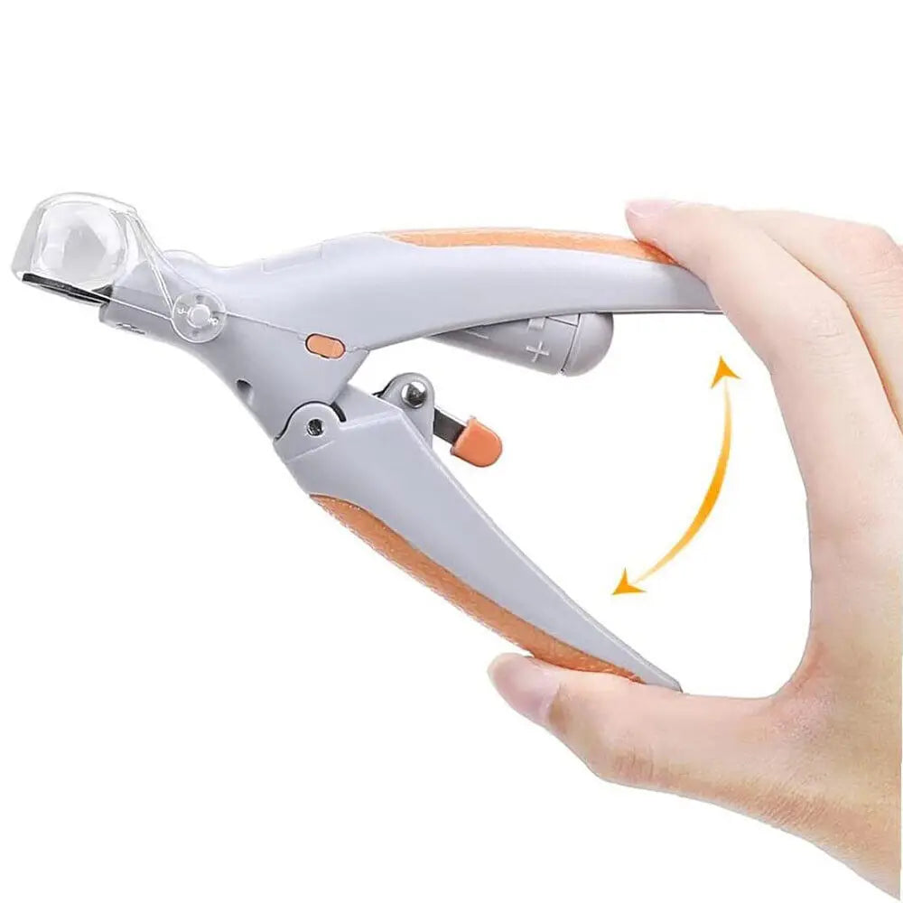 Nail Clippers With LED Light Dog Cat Claw Grinder Scissor Toe Cutter Trimmer