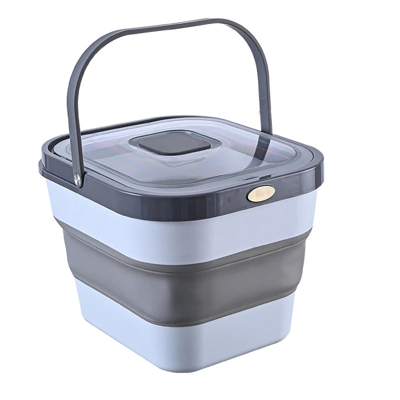 Plastic Sealable Kitchen Dog Food Storage Dispenser Collapsible Fold Airtight Rice Container with Lid Locking