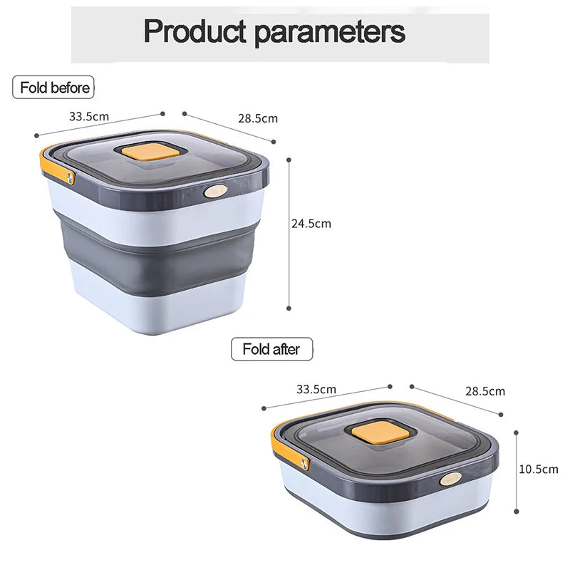 Plastic Sealable Kitchen Dog Food Storage Dispenser Collapsible Fold Airtight Rice Container with Lid Locking